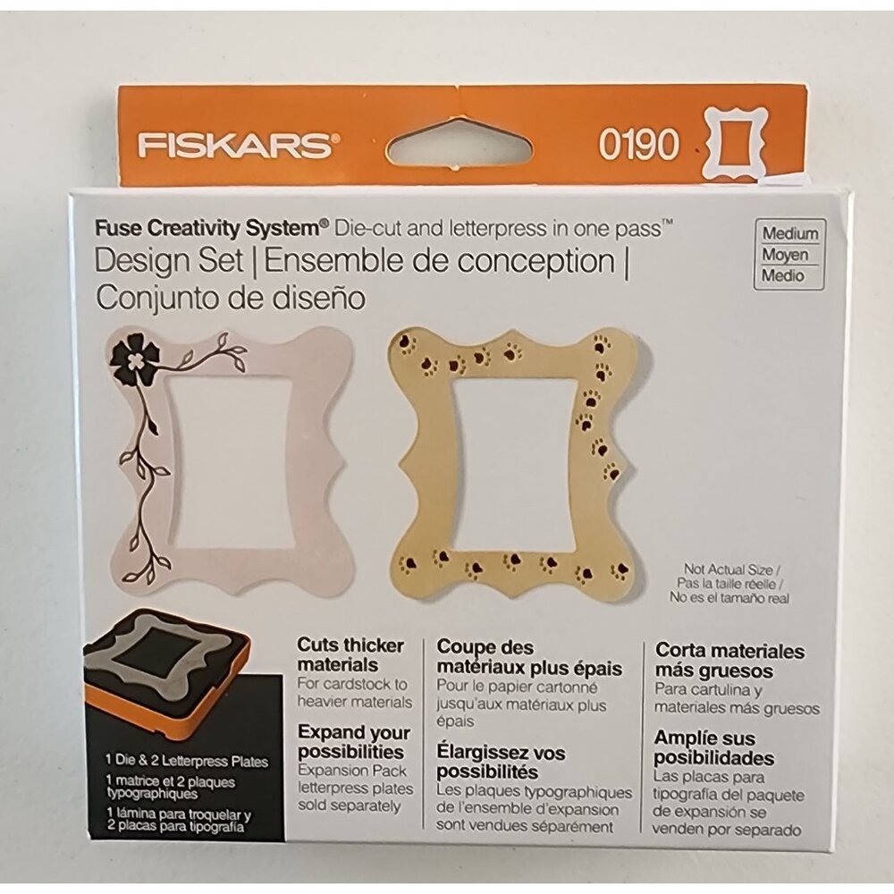 Fiskars‎ Fuse Creativity System Medium Design Set Die-Cut & Letterpress Plates